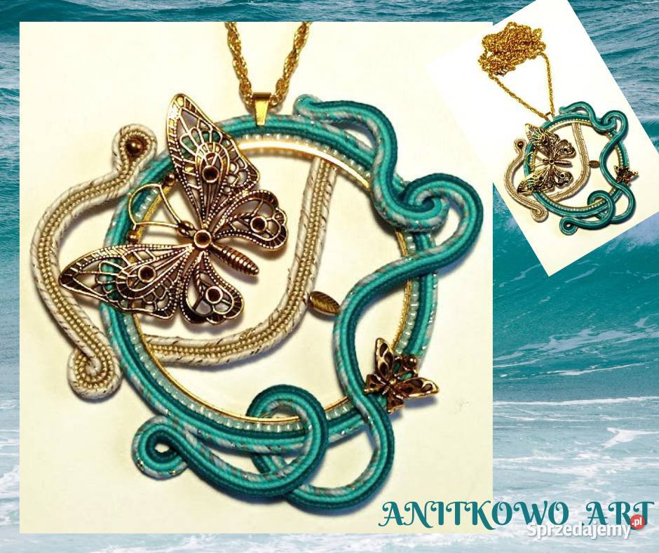 WISIOR ażurowy Z MOTYLEM SUTASZ