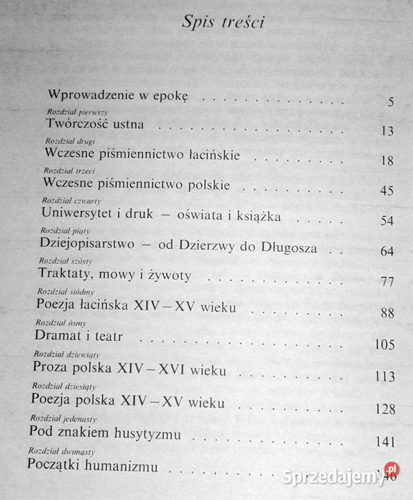 Literatura średniowiecza Tadeusz Witczak