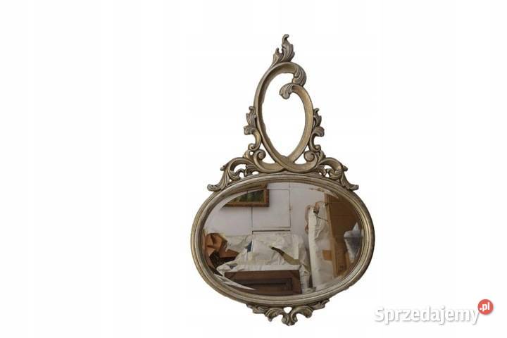 srebrne LUSTRO owal 104x70 RAMA srebro FAZA