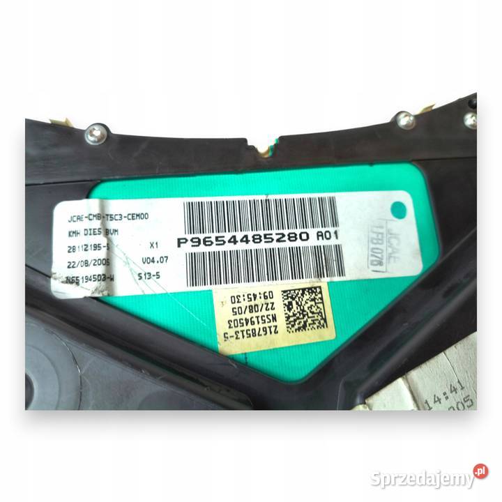 LICZNIK ZEGARY P9654485280 Peugeot 307 14 16 20 osobowe Części samochodowe Chełm sprzedam