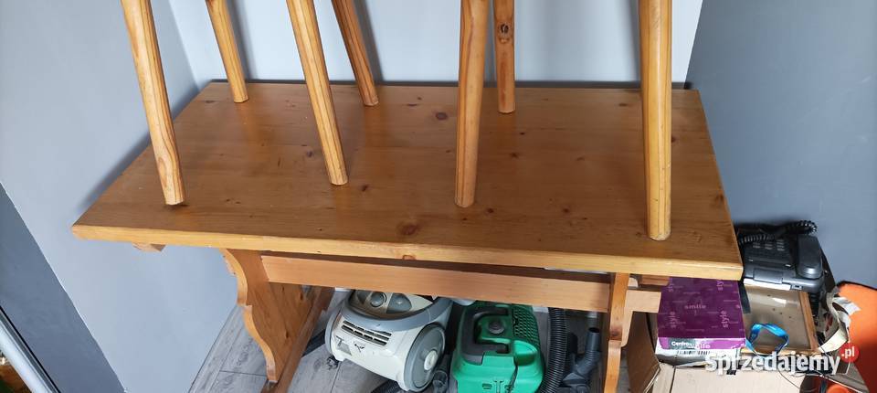 Stół drewniany Kuchenny krzesełka dodoatek 57cm Łódź sprzedam