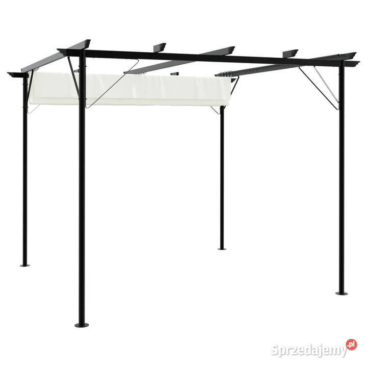Pergola ze zwijanym dachem śmietankowa 3x3 m Warszawa