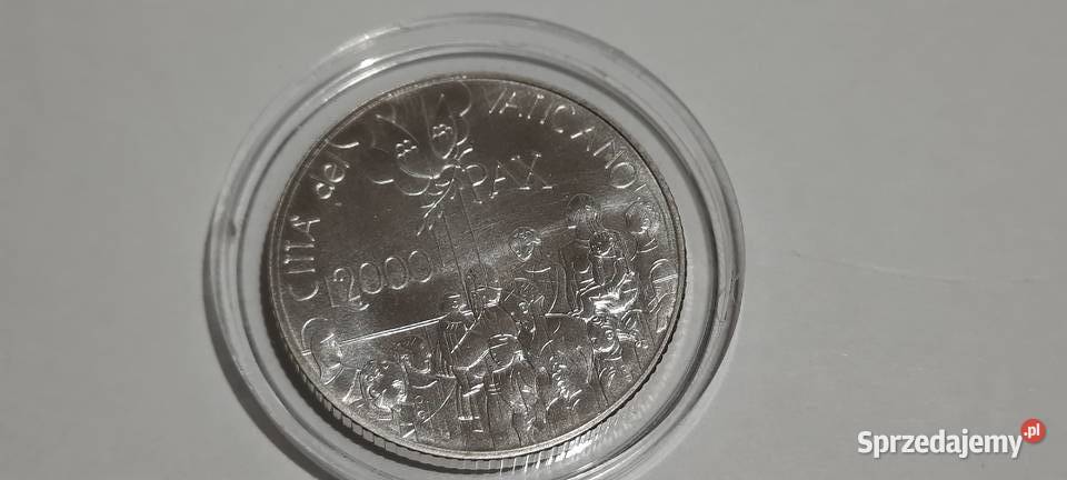 moneta Watykan 2000 lirów 2001r ZERTYFIKAT 099 Antyki, Sztuka, Kolekcje Warszawa