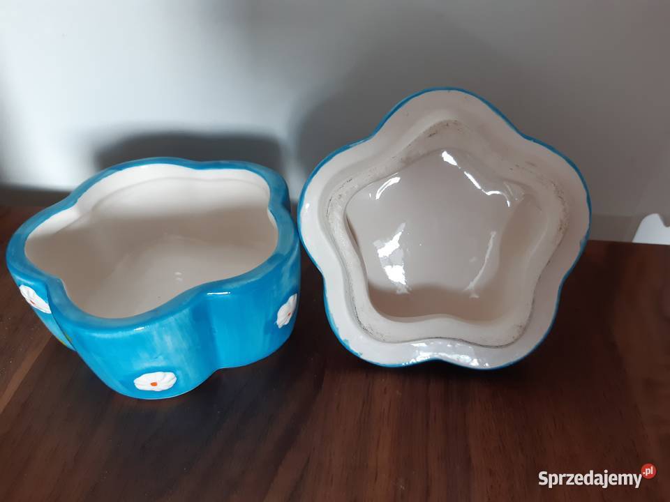 Cukiernica Szkatułka ceramiczna w kwiatki z Warszawa