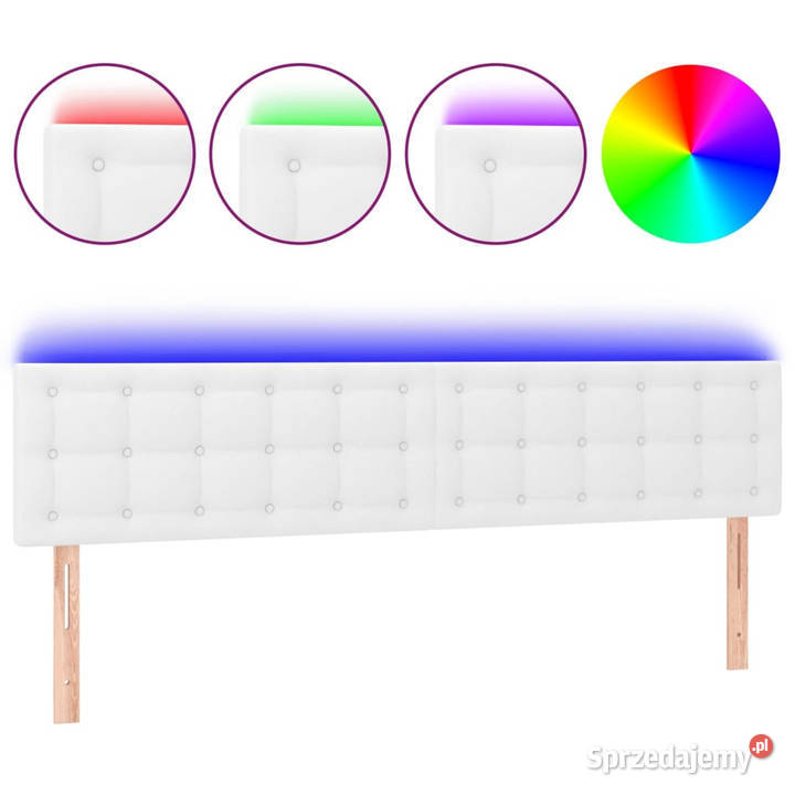 Zagłówek do łóżka z LED biały 180x5x7888 mazowieckie Warszawa