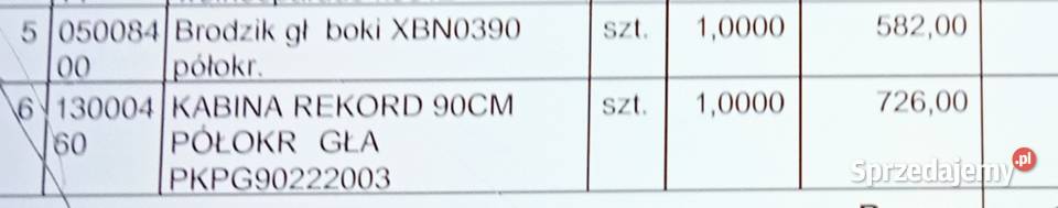 Kabina Koło rekord 90 z brodzikiem Poznań