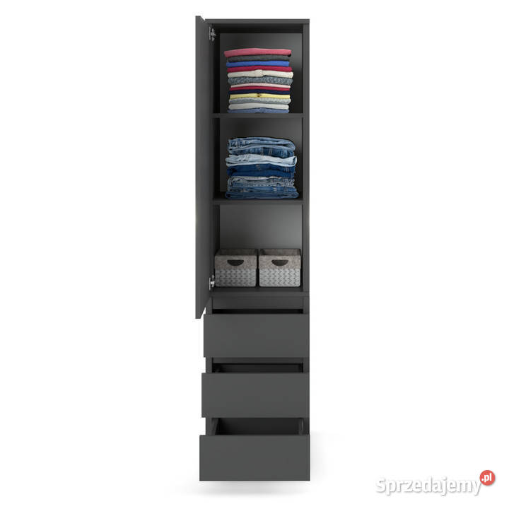 Szafa garderoba 40 z 3 szufladami nowoczesna do 40cm