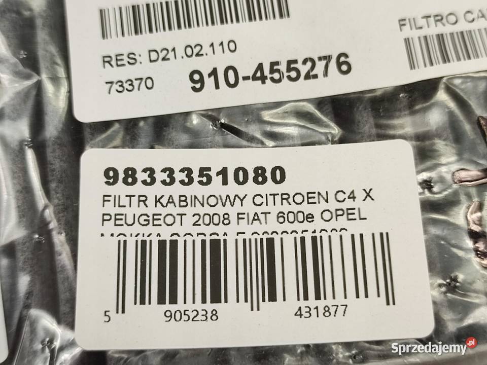 FILTR KABINOWY CITROEN C4 III BA BB BC 12 15