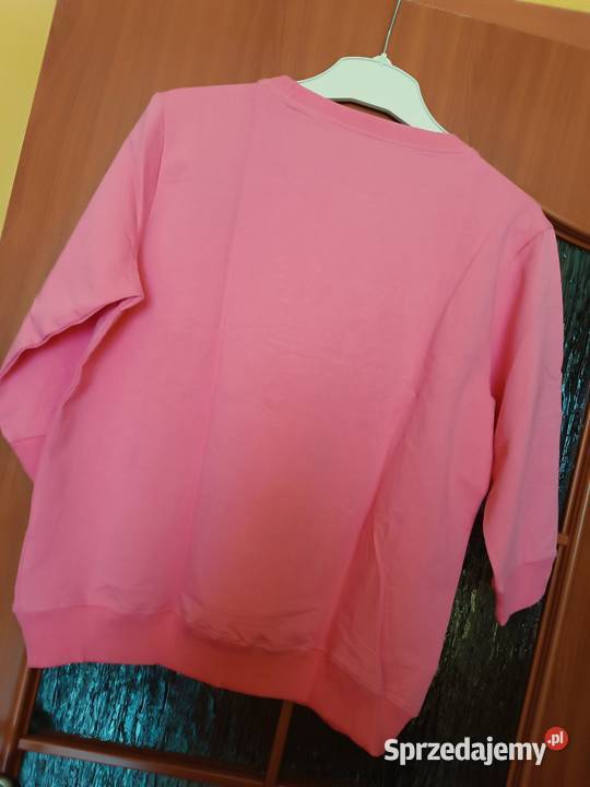 Bluza różowa z ozdobną kokardą i perełkami różowy śląskie Cieszyn