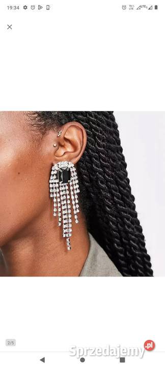 ASOS Długie Bogato zdobione kolczyki wieczorowe Dodatki Kraków sprzedam
