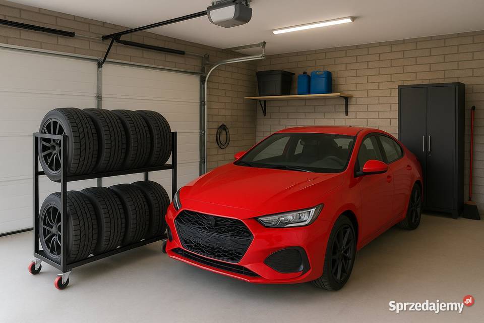 Stojak na koła opony stelaż na kółkach do garażu Jeżowe