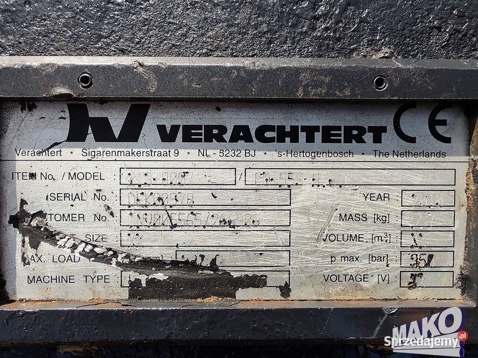 Szybkozłącze hydrauliczne Verachtert CW55s