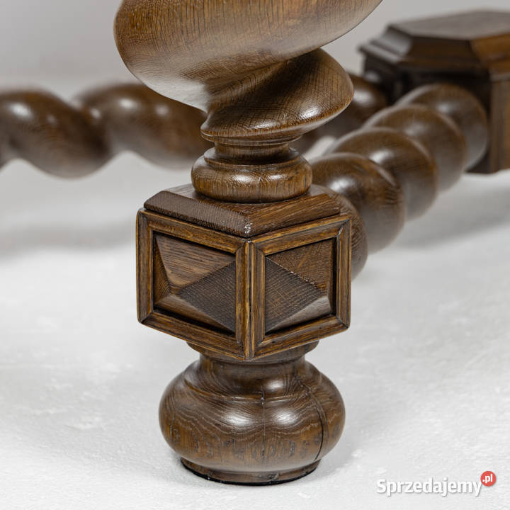 Wyjątkowy Dębowy Stół Gdański Barok XIX Wiek