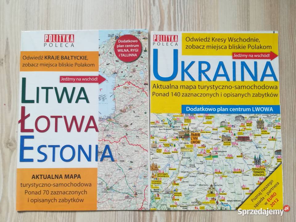 podróże mapa Litwa Łotwa Estonia kraje Gdańsk sprzedam
