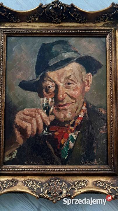 Stary Oryginalny obraz olejny Portret Mężczyzny kujawsko-pomorskie