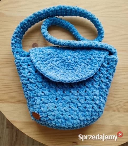 Torebka że sznurka welwetowego crochet ręczne Piotrków Trybunalski