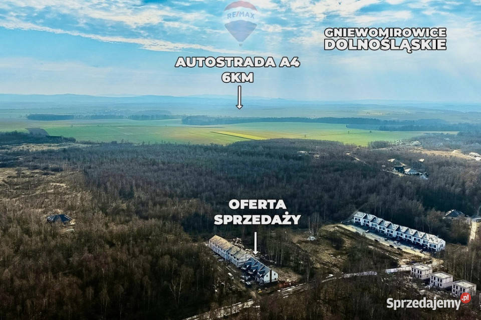 Nowoczesny dom z ogródkiem w otulinie lasu mieszkalny dolnośląskie Gniewomirowice