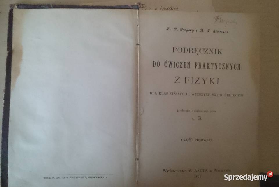 Podręcznik do ćwiczeń praktycznych z fizyki 1909 Grodzisk