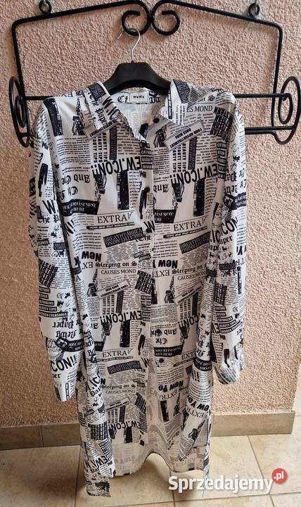 Płaszczyk koszulowy narzutka Wowo 44 16 Old size czarny