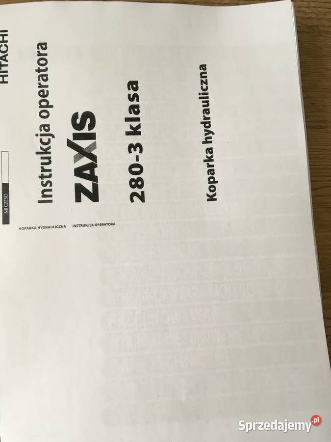 dtr instrukcja obsługi koparka hitachi zaxis Szczecin