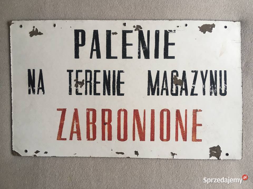 PRL vintage tablica bhp Kołobrzeg