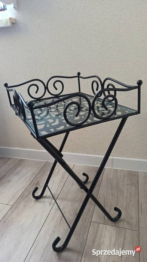 Stolik barek gazetnik szkło metal 57.5cm zachodniopomorskie Kołobrzeg
