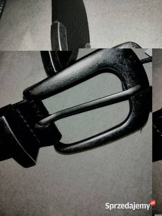 Czarny SkÓRZANY pasek SkÓRA NAtURALNA S unisex Leszno sprzedam