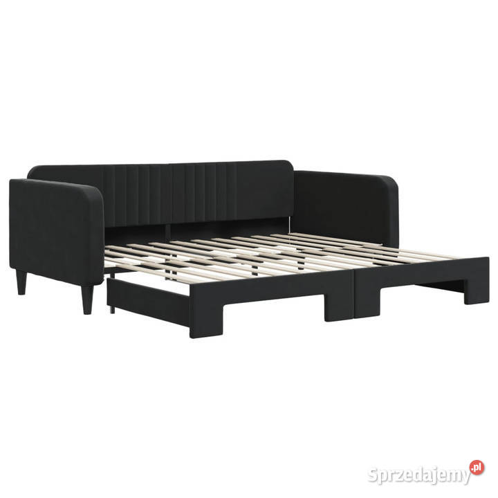 Sofa rozsuwana czarna aksamit 100x200 WM3197074 Warszawa