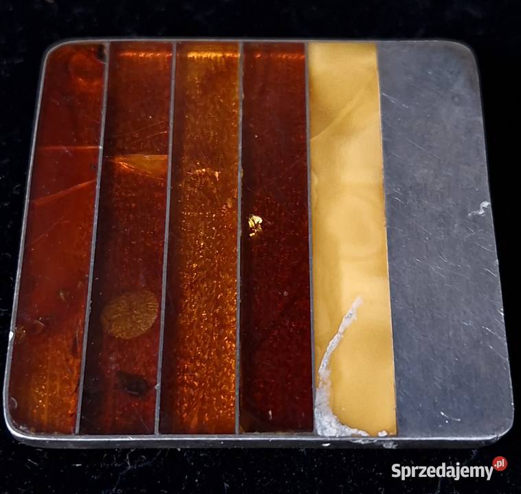 Śliczna stara broszka Bursztyn Amber Jantar Broszki pomorskie Gdańsk sprzedam