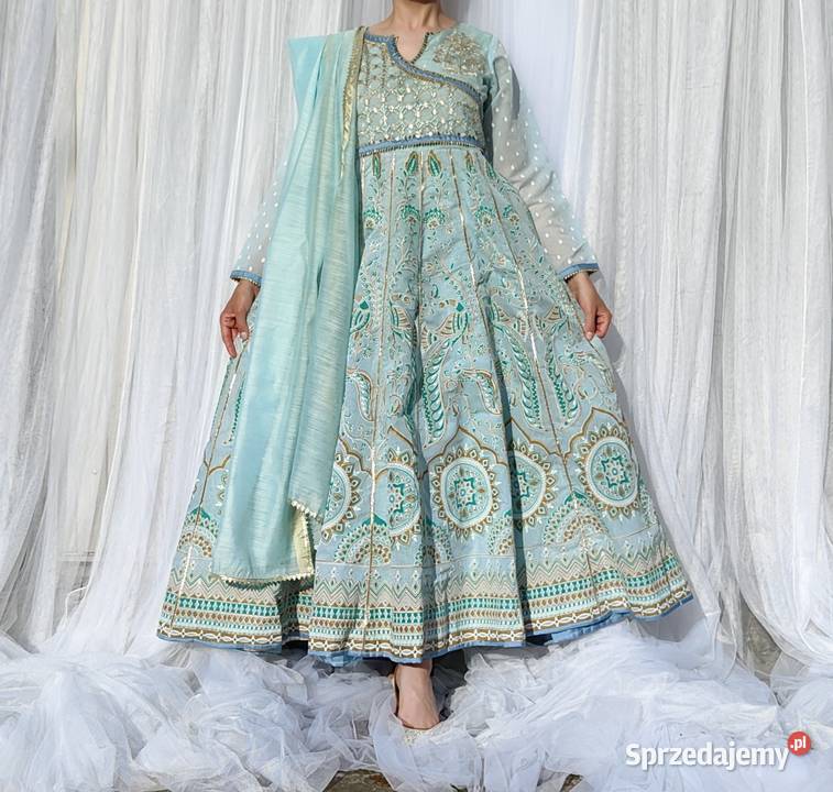 Orientalna suknia M 38 turkusowa niebieska Szczecin sprzedam