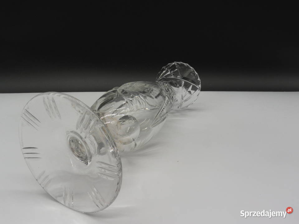 Stary wazon kryształowy flet Szlif Młynek PRL Porcelana i szkło