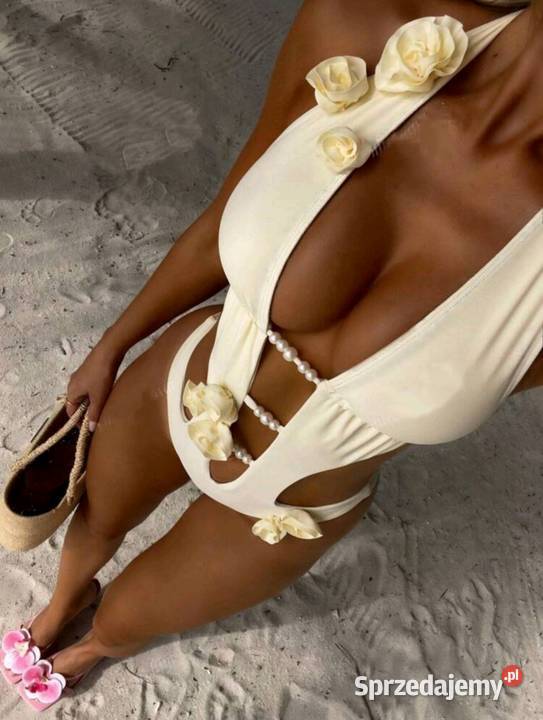 Bikini strój kąpielowy jednoczęściowy kwiaty 3d dolnośląskie