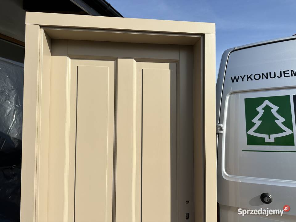 Drzwi wewnętrzne drewniane AMERYKAŃSKIE BEŻOWE 205cm małopolskie Kraków sprzedam