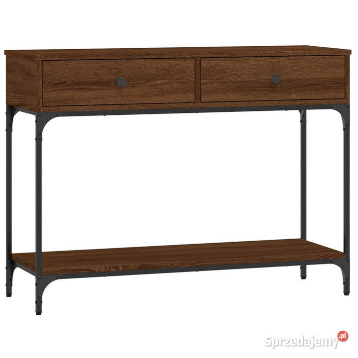 Stolik konsolowy brązowy dąb 100x345x75 WM833397 Warszawa