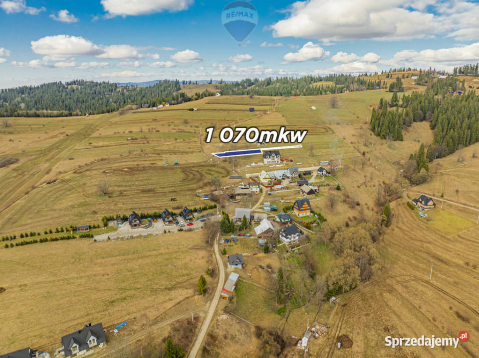 DZIAŁKA Z PANORAMĄ TATR 1070 m małopolskie Rzepiska