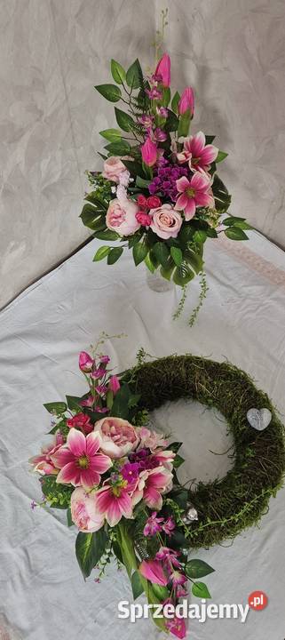 Dekoracja nagrobna stroik kompozycja na cmentarz Pleszew