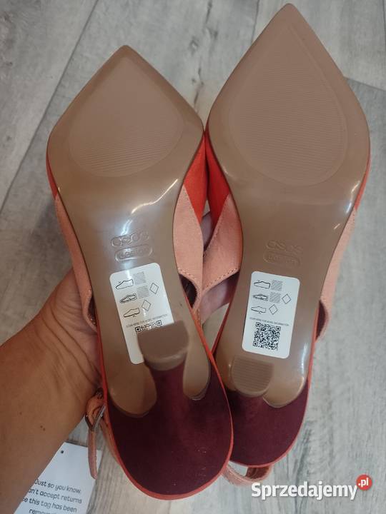 42 ASOS Pomarańczowo bordowe czółenka z odkrytą sprzedam