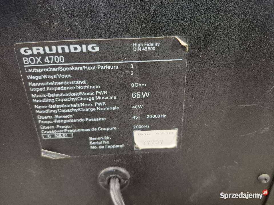 Kolumny Grundig Box 4700 Elektronika Jawor