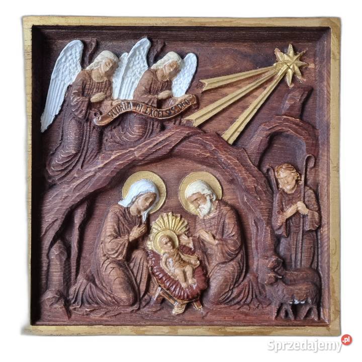 Szopka Bożonarodzeniowa z drewna ręcznie