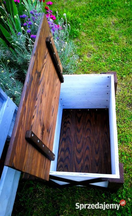 Skrzynia drewniana stolik kawowy opalony świętokrzyskie Radków