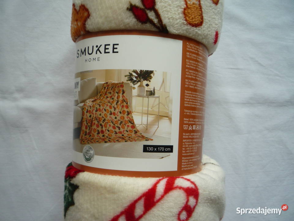 Nowy Koc świąteczny 130 x 170 Beżowy Smukee home