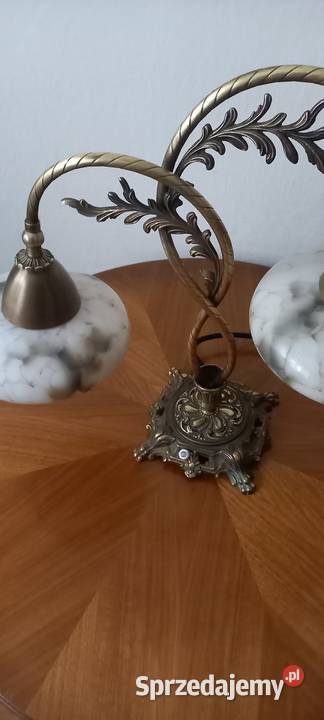 Dwuramienna mosiężna lampa w stylu secesyjnym łódzkie Skierniewice