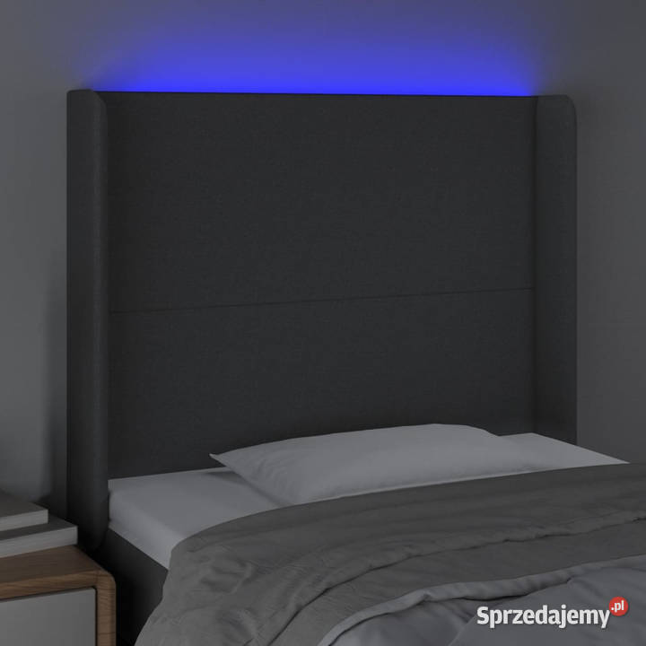 Zagłówek do łóżka z LED ciemnoszary 93x16x118128 Warszawa