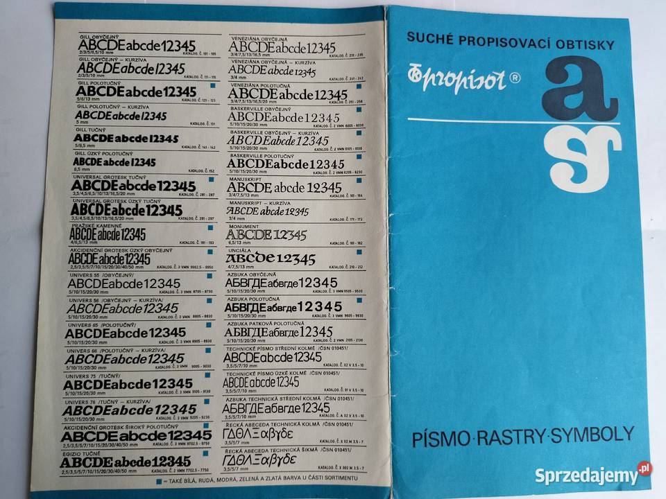 Kalkomania PRL Propisot czeska różne czcionki pomorskie Gdynia