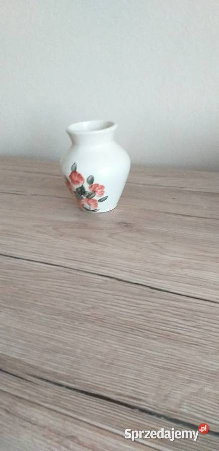 Biały ceramiczny wazonik prl Porcelana i szkło Przedbórz