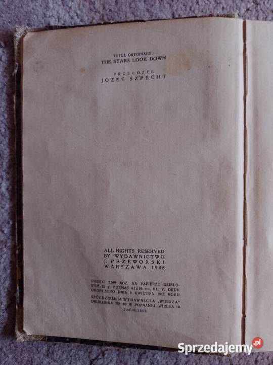 A J Cronin Gwiazdy patrzą na nas podkarpackie Rzeszów