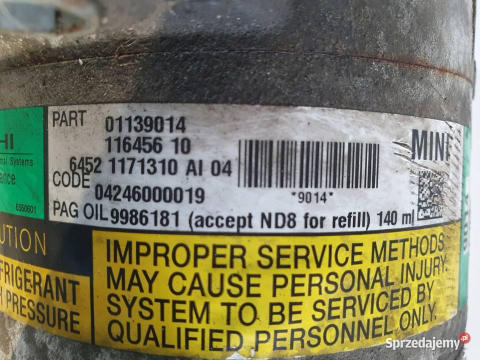 SPRĘŻARKA KLIMATYZACJI Mini Cooper S R50 16 Chełm