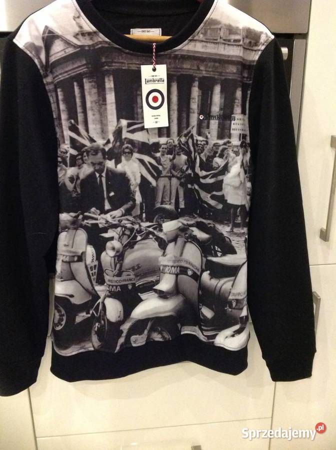 Bluza Czarna Męska LAMBRETTA XL NOWA Motyw Nowa Sól