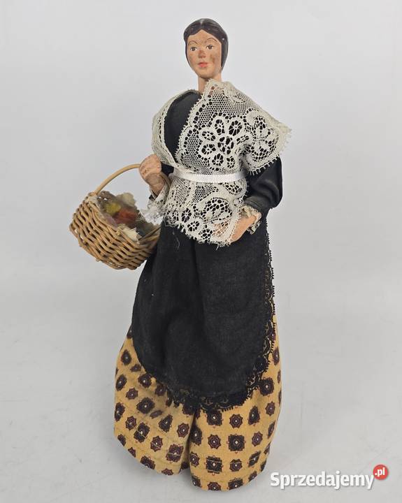 Francuska figurka gliniana santon kobieta z mazowieckie Bronisze