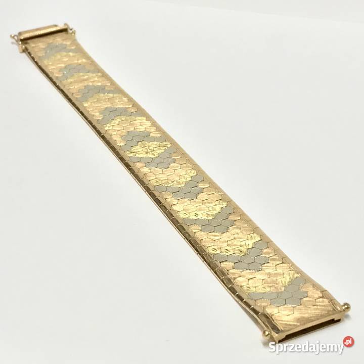 Złota BRANSOLETKA damska 18K TRZY KOLORY ZŁOTA Warszawa sprzedam